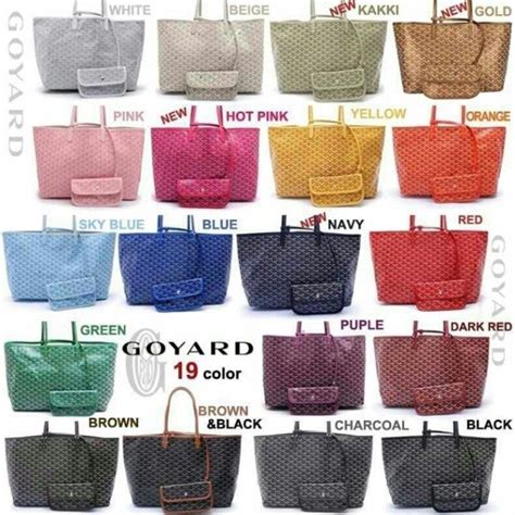 what are the goyard classic colors|goyard bag colors.